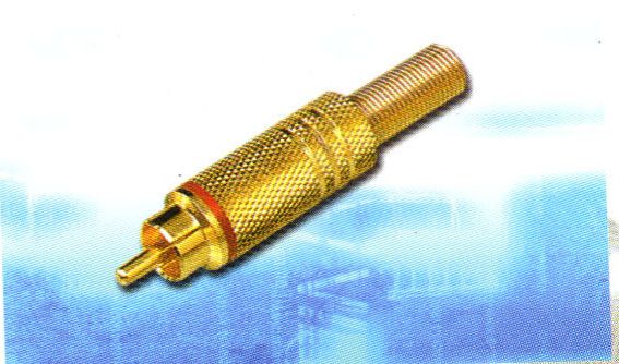 CAP330R: RCA PLUG W/TUBE GOLD PLATED RED