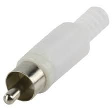 CAP214L/W: RCA PLUG WITH CABLE PROTECTOR(WHITE)