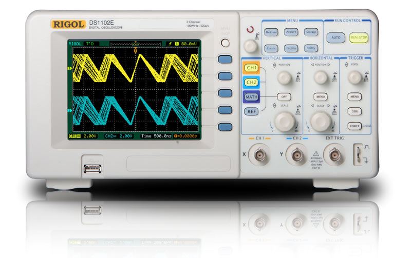 DS-1102E: Digital Storage Oscilloscope 100Mhz with color TFT LCD Display