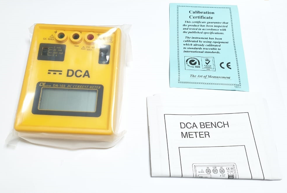LUTRON DA-103 :   LCD DCA Bench Meter, DC: 2mA / 20mA / 200mA / 5A.